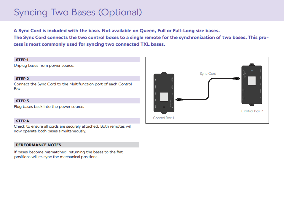 how-do-i-sync-two-txl-bases-for-the-split-king-purple-innovation-llc