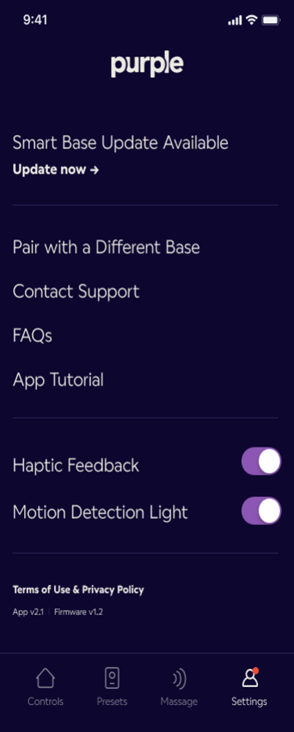 How do I update the firmware of my Premium Plus Smart Base? – Purple